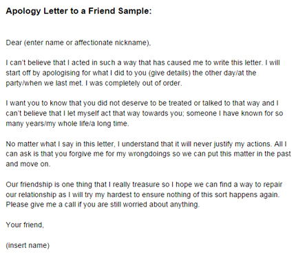 How to write an apologetic letter