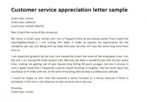 Customer service appreciation letter sample | Just Letter Templates