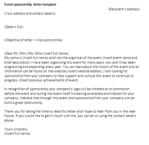 How to write an Event sponsorship letter