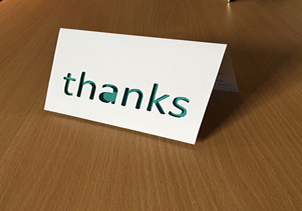 What to include a thank you note