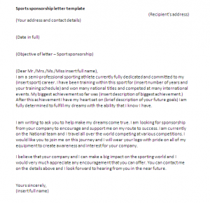 How to write a sponsorship letter