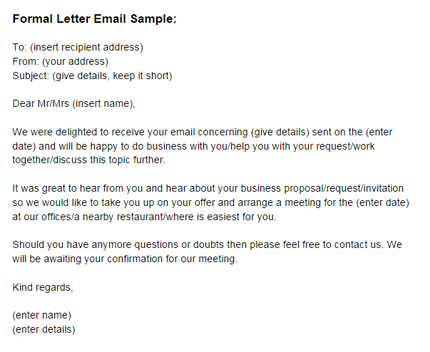 Formal Letter via Email