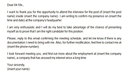 email for confirming an interview
